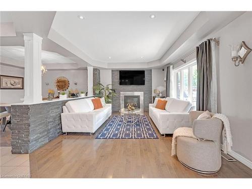 64 Onyx Court, Hamilton, ON - Indoor Photo Showing Living Room With Fireplace