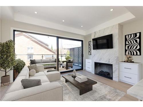 249 Rebecca Street, Oakville, ON - Indoor Photo Showing Living Room With Fireplace