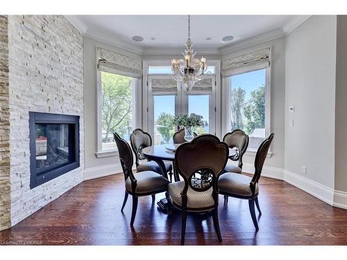 4038 Lakeshore Road, Burlington, ON - Indoor Photo Showing Dining Room With Fireplace