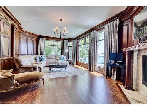 4038 Lakeshore Road, Burlington, ON - Indoor Photo Showing Living Room With Fireplace