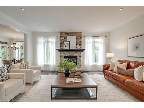 11300 Taylor Court, Campbellville, ON - Indoor Photo Showing Living Room With Fireplace