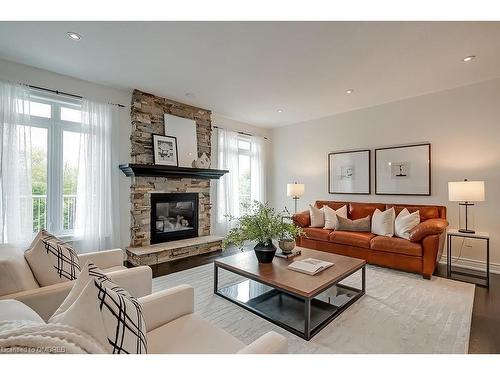 11300 Taylor Court, Campbellville, ON - Indoor Photo Showing Living Room With Fireplace