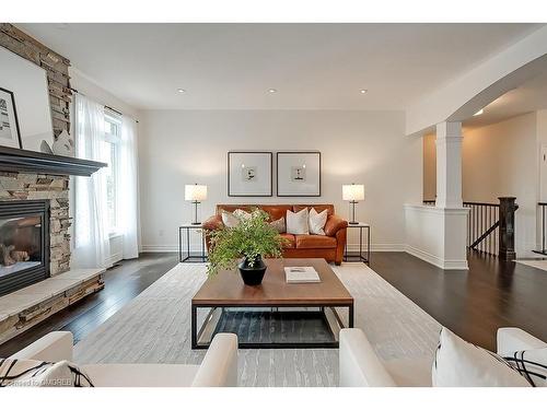 11300 Taylor Court, Campbellville, ON - Indoor Photo Showing Living Room With Fireplace