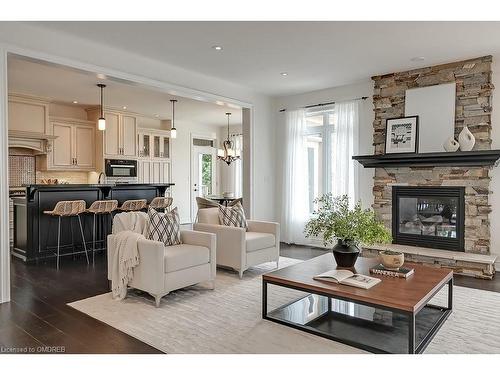 11300 Taylor Court, Campbellville, ON - Indoor Photo Showing Living Room With Fireplace