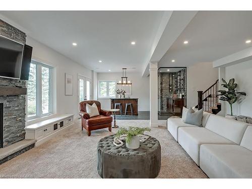 11300 Taylor Court, Campbellville, ON - Indoor Photo Showing Living Room With Fireplace