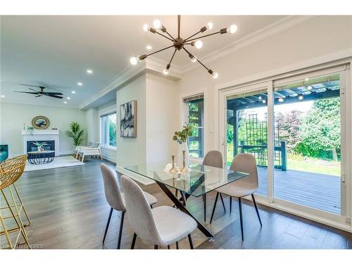 1227 Grace Drive, Oakville, ON - Indoor Photo Showing Dining Room With Fireplace