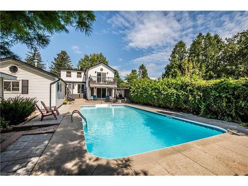 366 George Street, Milton, ON - Outdoor With In Ground Pool With Deck Patio Veranda With Backyard