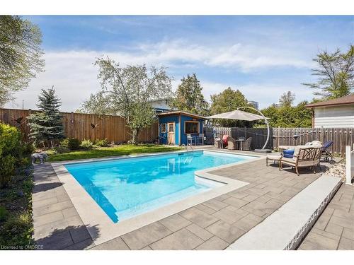 217 Slater Crescent, Oakville, ON - Outdoor With In Ground Pool With Deck Patio Veranda With Backyard