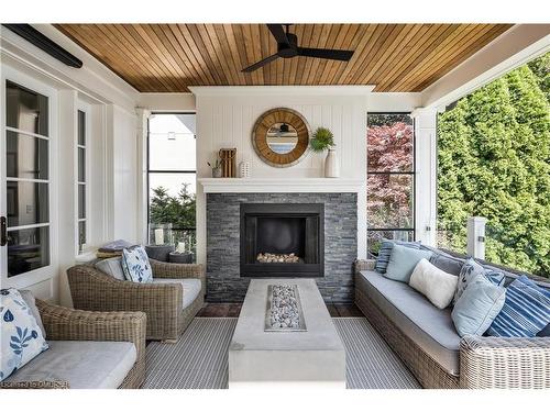 18 Holyrood Avenue, Oakville, ON - Indoor Photo Showing Living Room With Fireplace