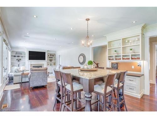 80 Cox Drive, Oakville, ON - Indoor Photo Showing Dining Room With Fireplace