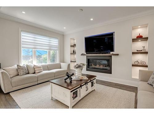 2240 Pine Glen Road, Oakville, ON - Indoor Photo Showing Living Room With Fireplace