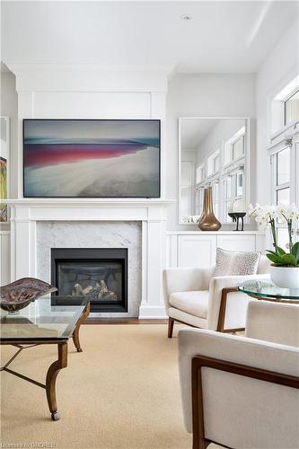 218 Dorval Drive, Oakville, ON - Indoor Photo Showing Living Room With Fireplace