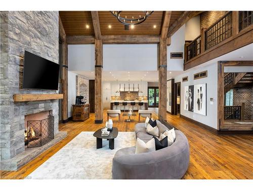 1300 Oak Lane, Mississauga, ON - Indoor Photo Showing Living Room With Fireplace