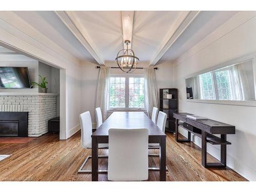 27 Woodlawn Avenue, Mississauga, ON - Indoor Photo Showing Dining Room With Fireplace