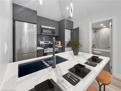 110R Deschene Avenue, Hamilton, ON - Indoor Photo Showing Kitchen With Double Sink With Upgraded Kitchen