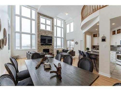 25 Waterview Road, Wasaga Beach, ON - Indoor Photo Showing Dining Room With Fireplace