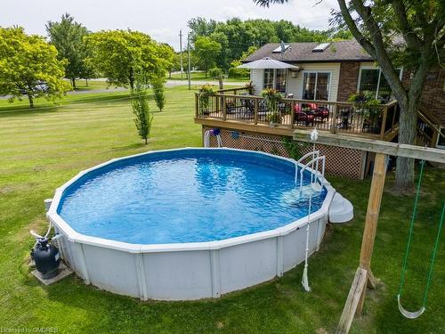 4999 Canborough Road, Wellandport, ON - Outdoor With Above Ground Pool With Backyard