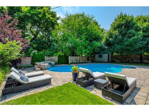 1386 Willowdown Road, Oakville, ON - Outdoor With In Ground Pool With Deck Patio Veranda With Backyard