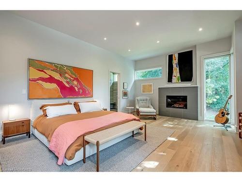 1250 Braeside Drive, Oakville, ON - Indoor Photo Showing Bedroom With Fireplace