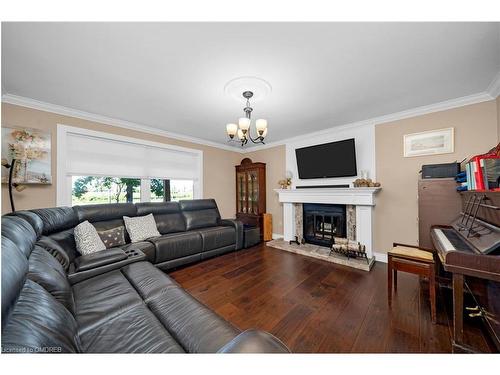 6739 Fifth Line, Milton, ON - Indoor Photo Showing Living Room With Fireplace