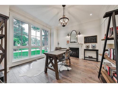 1414 Wateska Boulevard, Mississauga, ON - Indoor Photo Showing Dining Room With Fireplace