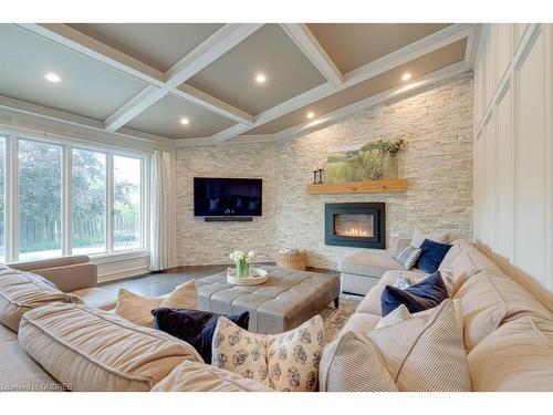 3219 New Street, Burlington, ON - Indoor Photo Showing Living Room With Fireplace