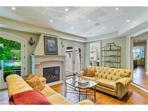 2050 Dickson Road, Mississauga, ON - Indoor Photo Showing Living Room With Fireplace