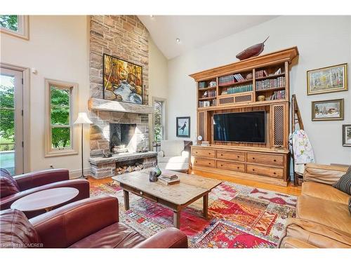 1553 Brock Road, Strabane, ON - Indoor Photo Showing Living Room With Fireplace