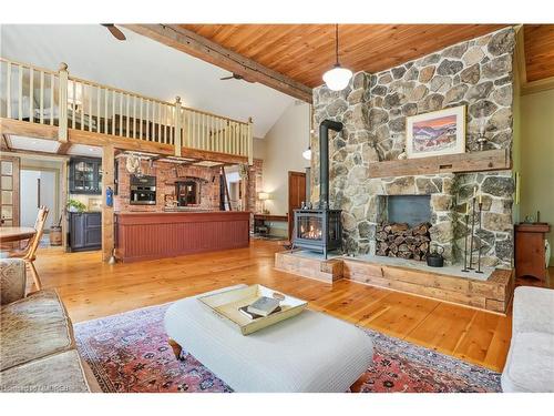 1553 Brock Road, Strabane, ON - Indoor Photo Showing Living Room With Fireplace