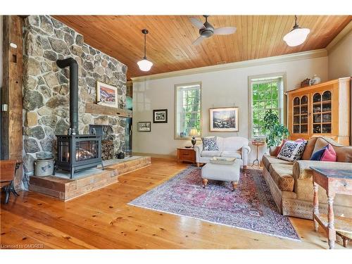 1553 Brock Road, Strabane, ON - Indoor Photo Showing Living Room With Fireplace