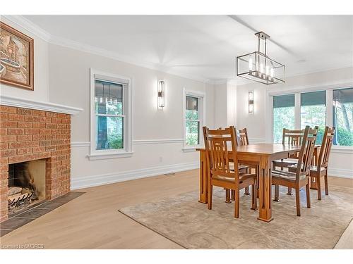 1247 Cumnock Crescent, Oakville, ON - Indoor Photo Showing Dining Room With Fireplace