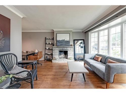 548 Swann Drive, Oakville, ON - Indoor Photo Showing Living Room With Fireplace