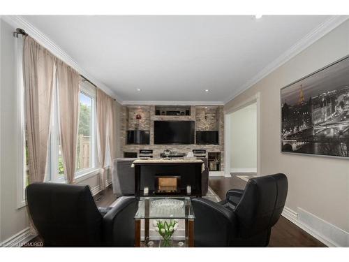 18 Fagan Drive, Georgetown, ON - Indoor Photo Showing Living Room With Fireplace