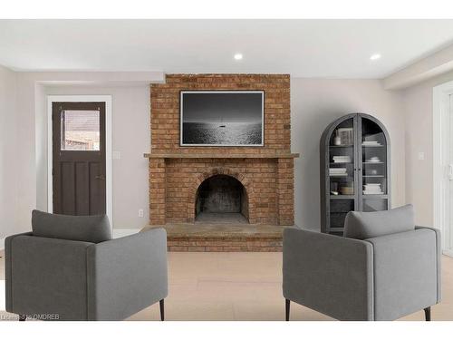 49 Spartan Avenue, Hamilton, ON - Indoor Photo Showing Living Room With Fireplace