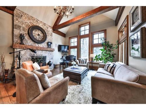 1600 Jalna Avenue, Mississauga, ON - Indoor Photo Showing Living Room With Fireplace