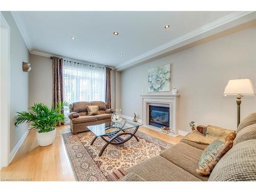 2395 Thruxton Drive, Oakville, ON - Indoor Photo Showing Living Room With Fireplace