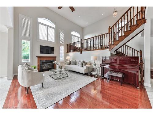 2324 Tesla Crescent, Oakville, ON - Indoor Photo Showing Living Room With Fireplace