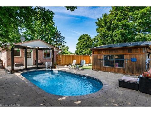 532 Churchill Avenue, Milton, ON - Outdoor With In Ground Pool With Deck Patio Veranda With Backyard