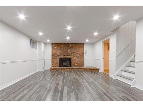 229 Simon Drive, Burlington, ON - Indoor Photo Showing Basement With Fireplace