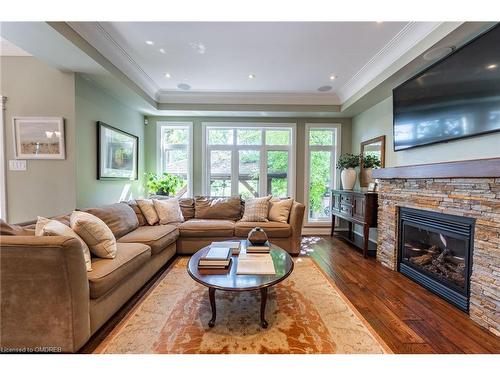 81 Glancaster Road, Ancaster, ON - Indoor Photo Showing Living Room With Fireplace