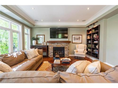 81 Glancaster Road, Ancaster, ON - Indoor Photo Showing Living Room With Fireplace