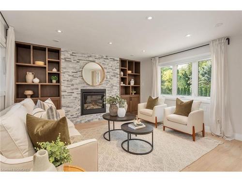 212 Ascot Place, Burlington, ON - Indoor Photo Showing Living Room With Fireplace