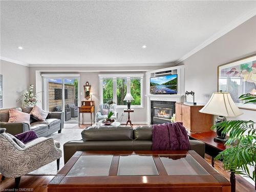 2252 Fairbairn Court, Oakville, ON - Indoor Photo Showing Living Room With Fireplace