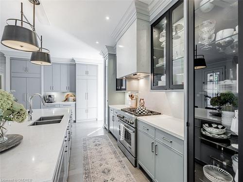 393 Maple Grove Drive, Oakville, ON - Indoor Photo Showing Kitchen With Double Sink With Upgraded Kitchen