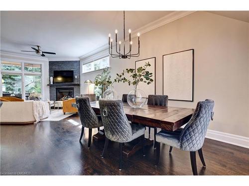 134 Westside Drive, Oakville, ON - Indoor Photo Showing Dining Room With Fireplace