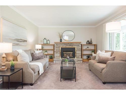 314 11Th Concession Rd E, Carlisle, ON - Indoor Photo Showing Living Room With Fireplace