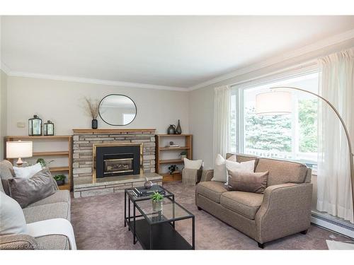 314 11Th Concession Rd E, Carlisle, ON - Indoor Photo Showing Living Room With Fireplace