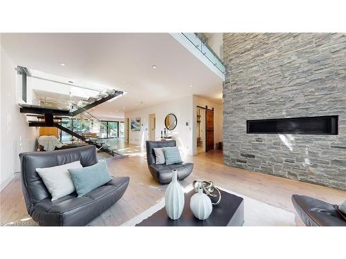 1207 Stirling Drive, Oakville, ON - Indoor Photo Showing Living Room With Fireplace