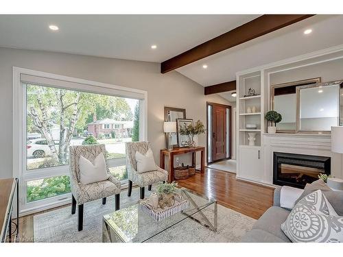 380 Duncombe Drive, Burlington, ON - Indoor Photo Showing Living Room With Fireplace