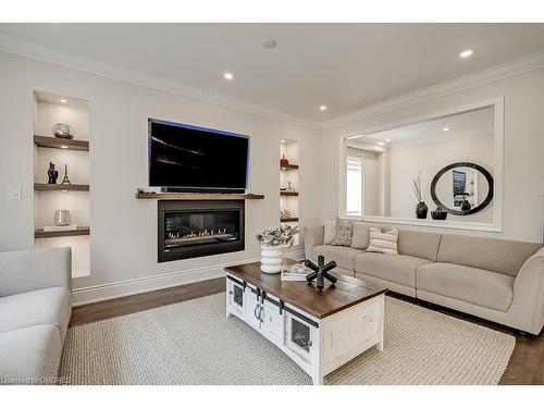 2240 Pine Glen Road, Oakville, ON - Indoor Photo Showing Living Room With Fireplace